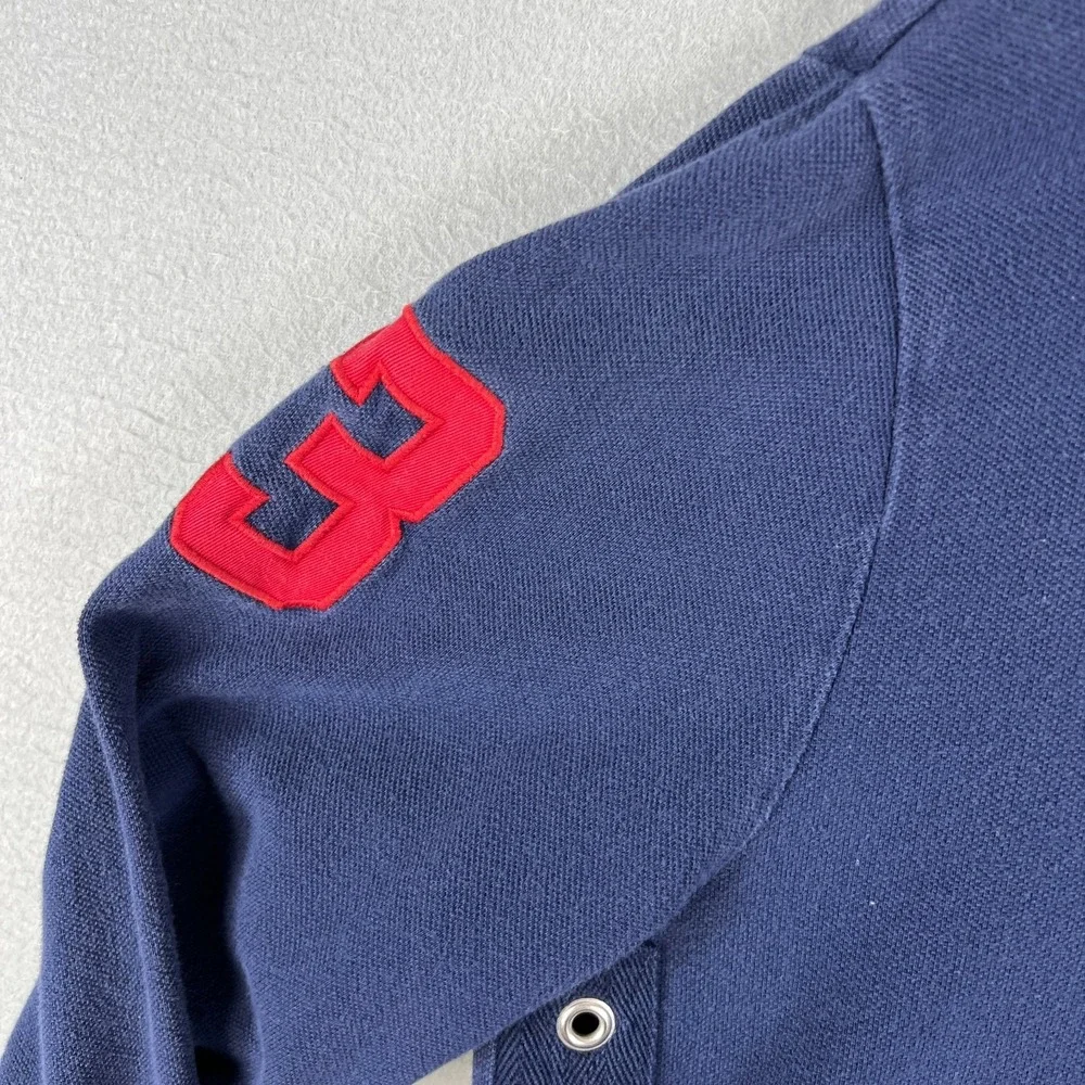 Polo Ralph Lauren Polo Shirt Fits M Long Sleeve #3 Big Pony Blue Preppy Rugby